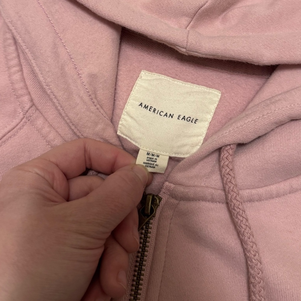 American Eagle Outfitters Light Pink Hoodie Pink Zip Up Hoodie - Picture 2 of 3